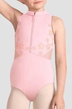 Girls Cayla Zip Front Leotard