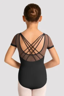Girls Mirella Celestia Short Sleeve Printed Leotard