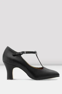Ladies Chord T-Strap 3 inch Heel Character Shoes