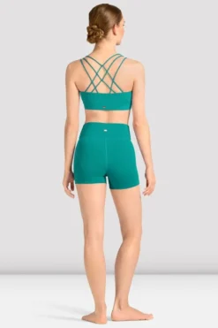 Ladies Mirella Celeste Cross Back Printed Crop Top
